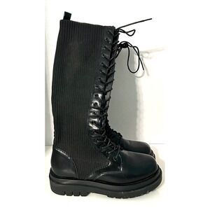 Truffle Collection UK Size 4 (EU 37) Womens Black Lace Up Chunky Boots